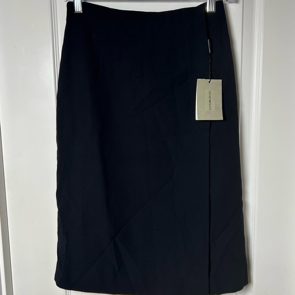 Emporio Armani 100%‎ Wool Pencil Skirt in Black